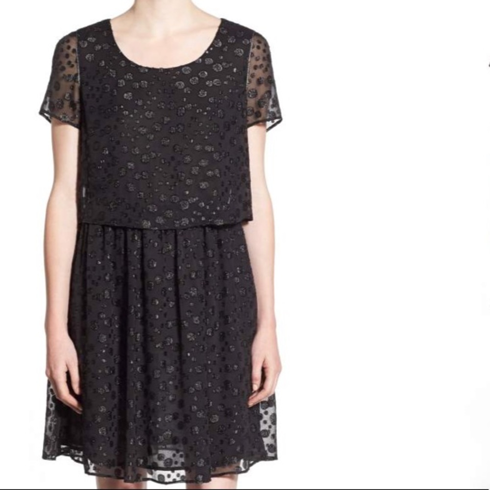 Cooper and Ella metallic dot popover dress